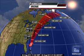 Hurricane Irene Projected Storm Track